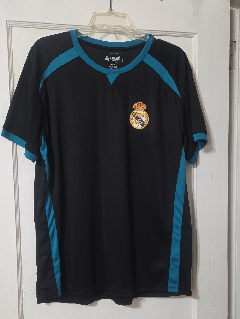 Real Madrid Black & Teal Athletic Tee